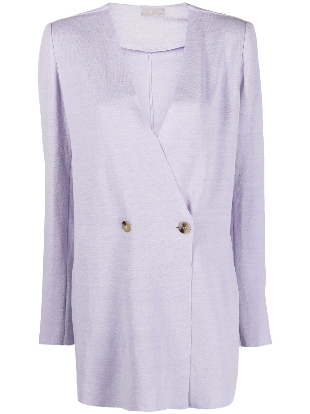 Double-breasted linen coat - Purple