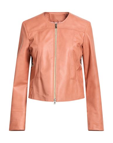 Woman Jacket Salmon pink Size XL Leather