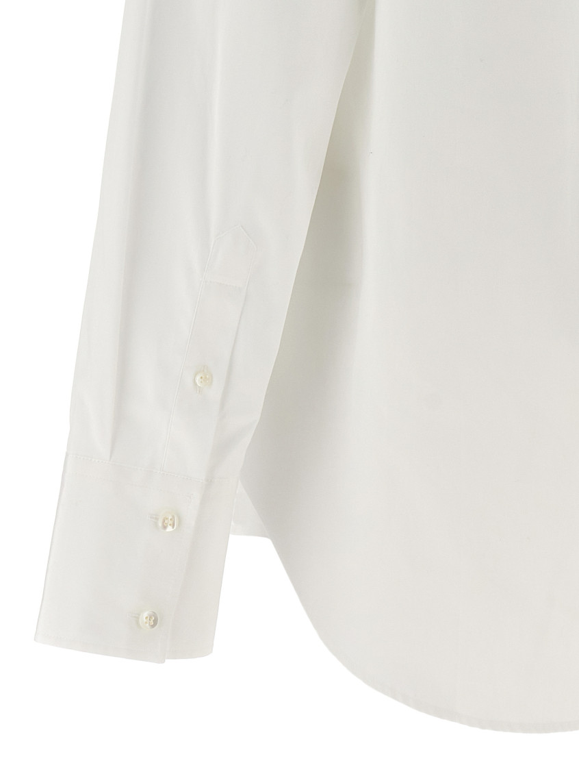 Asymmetric long-sleeve shirt - White