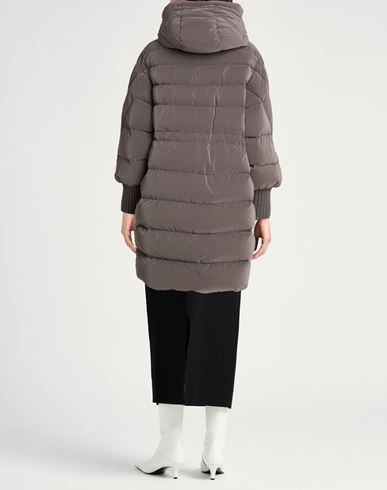 Woman Puffer Taupe Size 4 Polyamide, Polyester, Virgin Wool