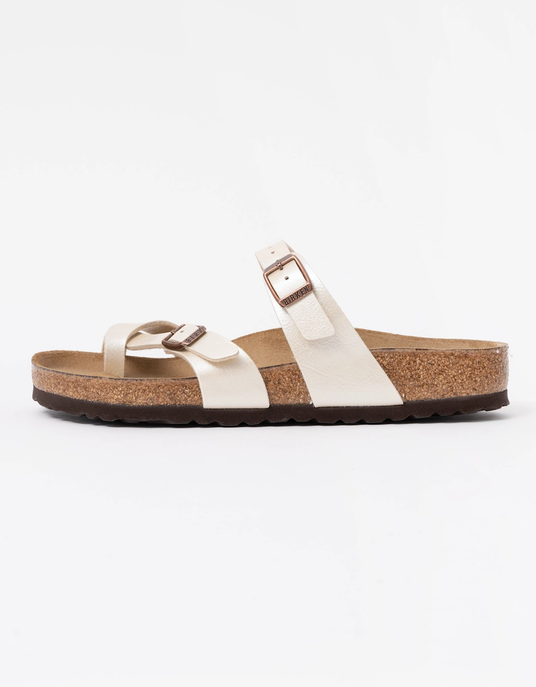 Women's Birkenstock Mayari Birko Flor Womens Sandals - Graceful Pearl White - Brown - : 5.5/D