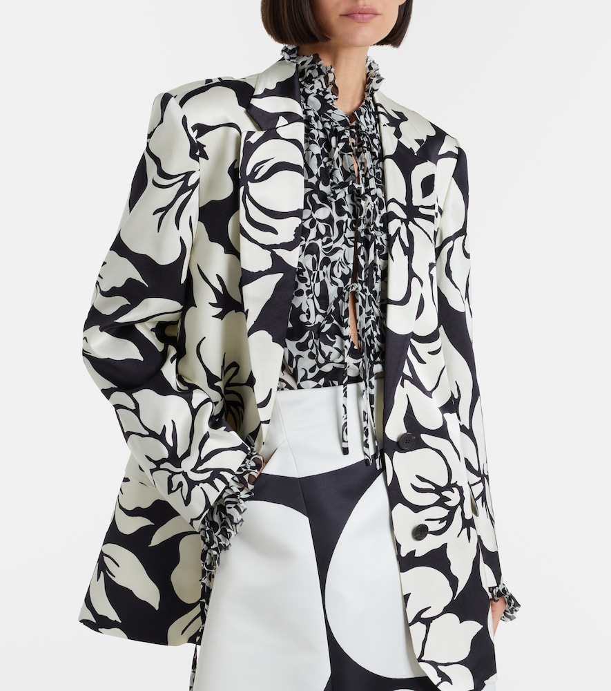 Floral satin blazer
