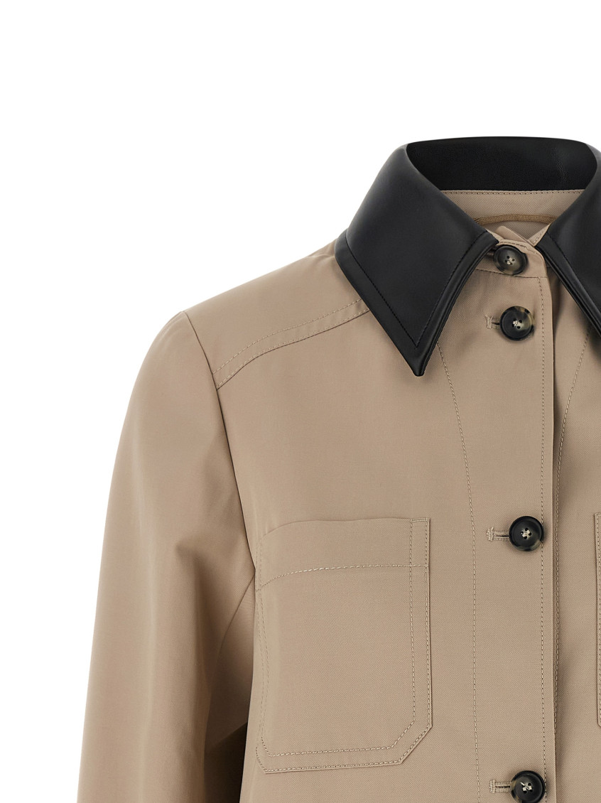 Sportmax - jersey overshirt chest pockets pleated back