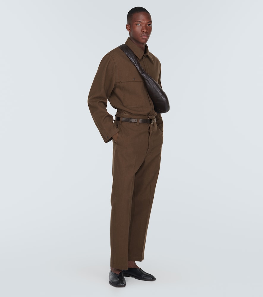Maxi cotton and wool chinos