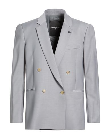 Man Blazer Grey Size 40 Polyester, Virgin Wool, Elastane