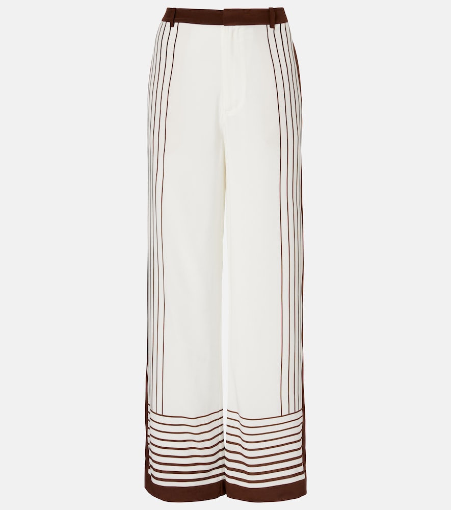 Destino striped silk wide-leg pants