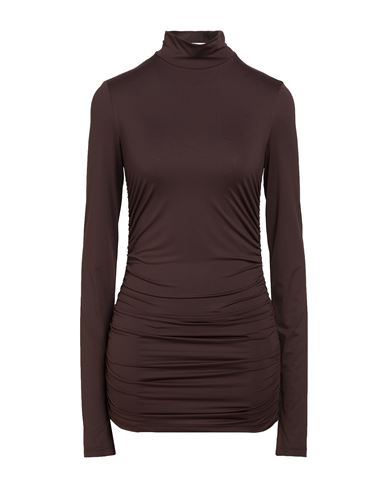 Woman Top Dark brown Size S Polyamide, Elastane