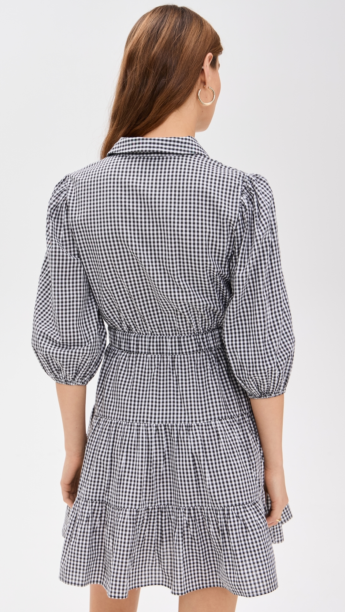Gingham Collared Dress Black Gingham