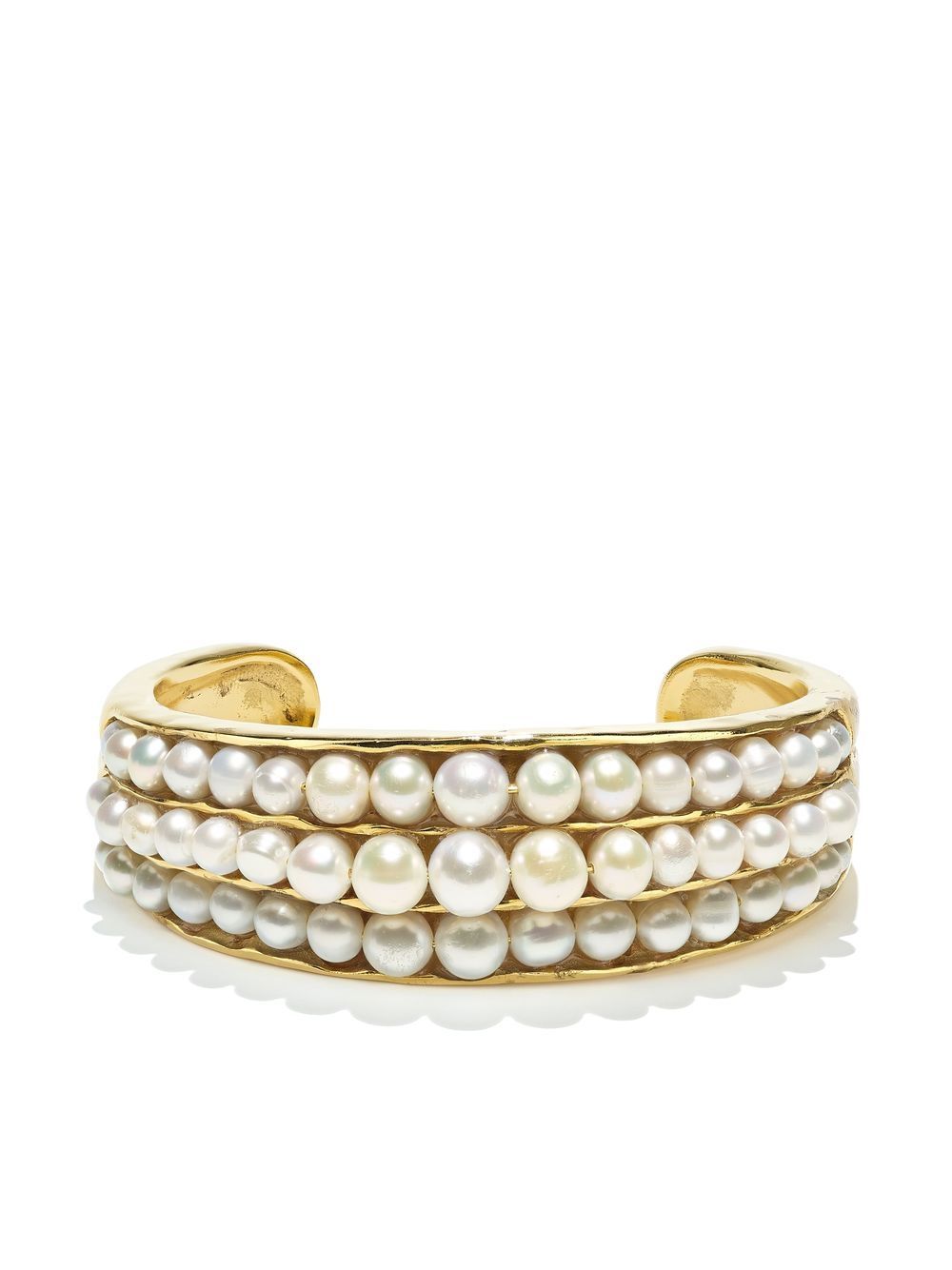 Pearl-embellished cuff bracelet - Gold