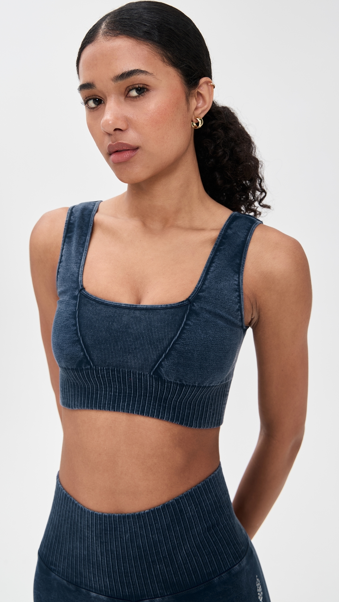 Square Neck Good Karma Bra Navy S