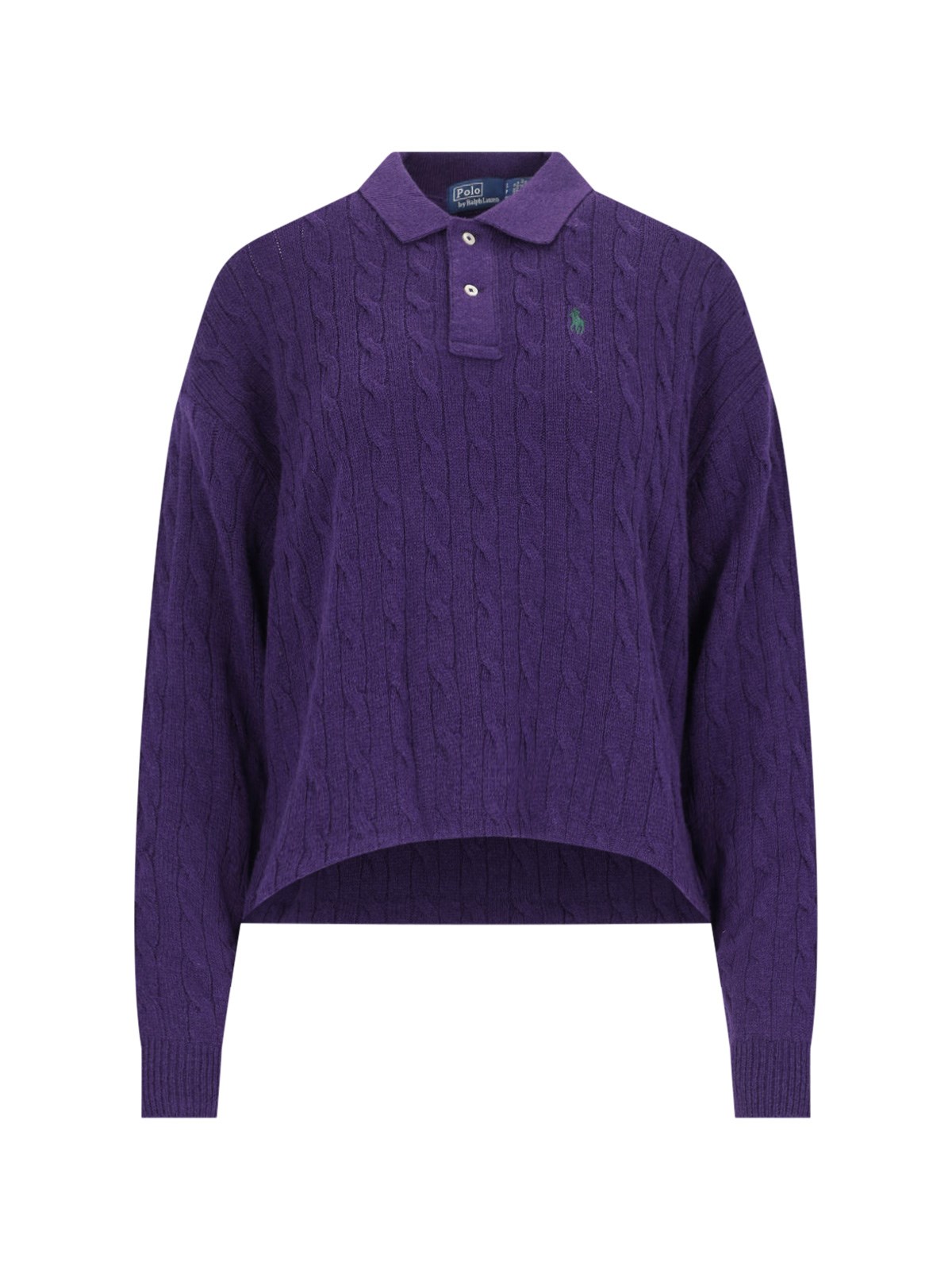 Braided Knit Polo Shirt