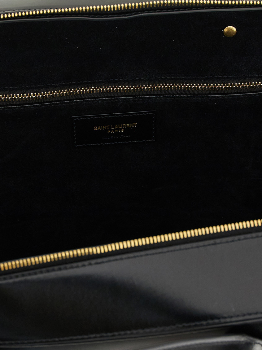 Saint Laurent SLP Bauletto Bag in Nero - Black. a
