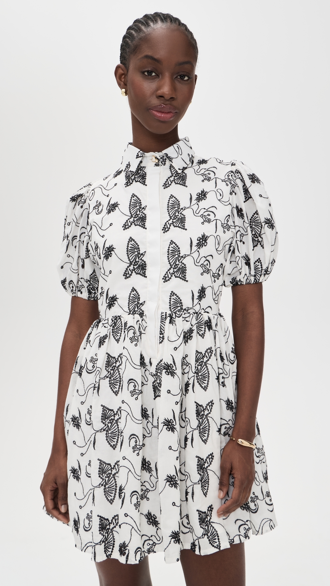 The Sundown Dress Keel Eyelet Bird Off White