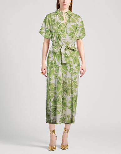 Liviana Conti Woman Midi dress Green Size 12 Cotton, Elastane