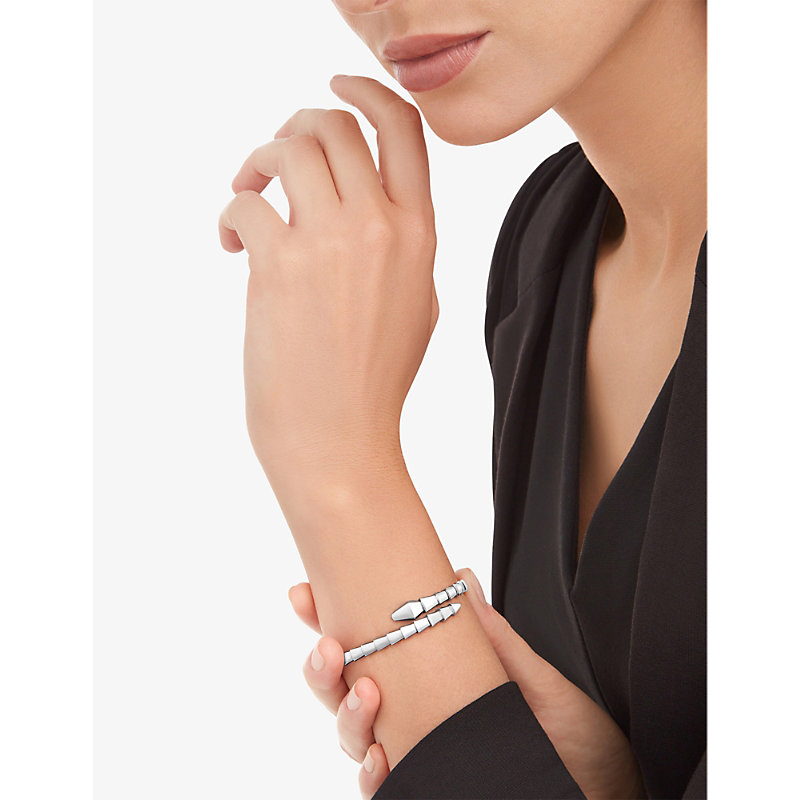 Serpenti Viper 18ct White-Gold Bangle Bracelet
