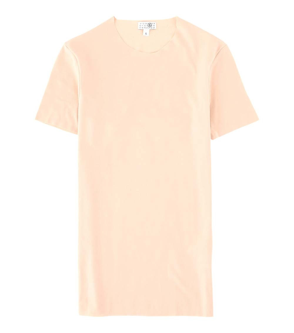 Beige Solid Round Neck T-Shirt