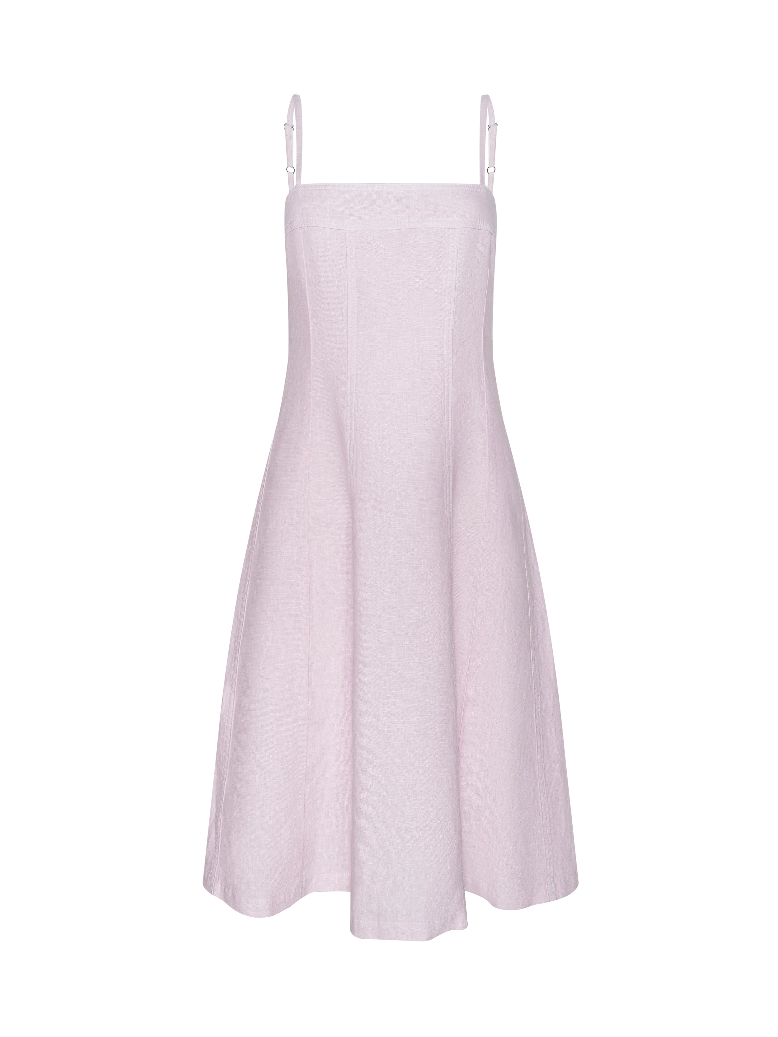 Mitzy Linen Midi Dress In Icy Lilac