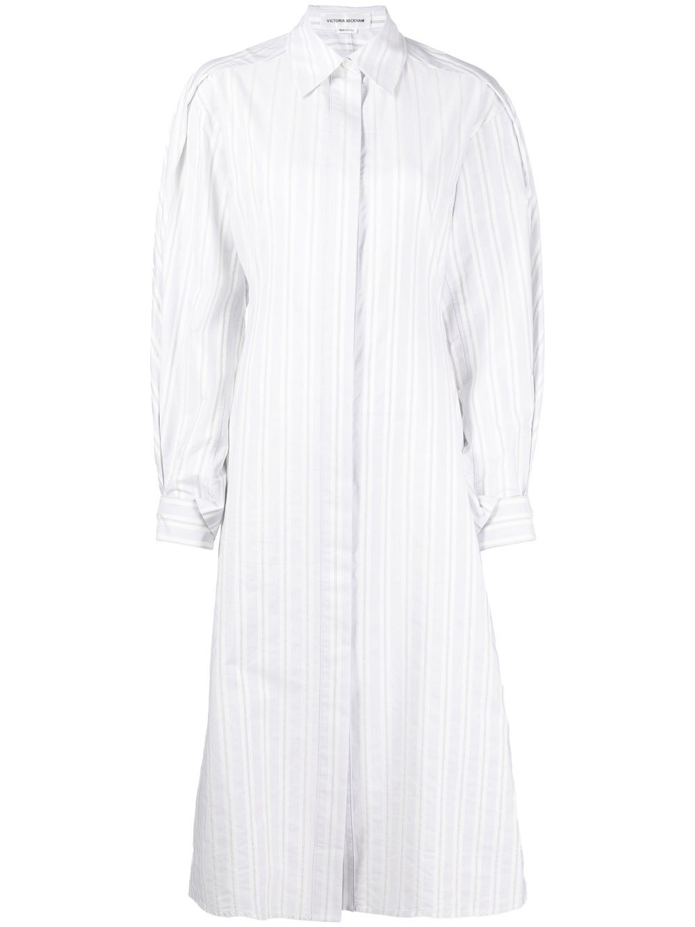 Flared Striped Shirt Dress