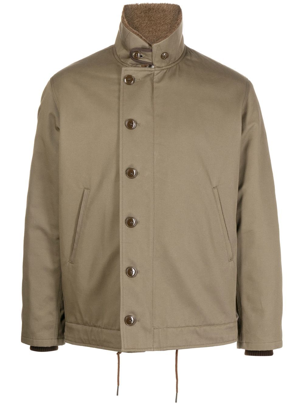 Button-down fastening shirt jacket - Green