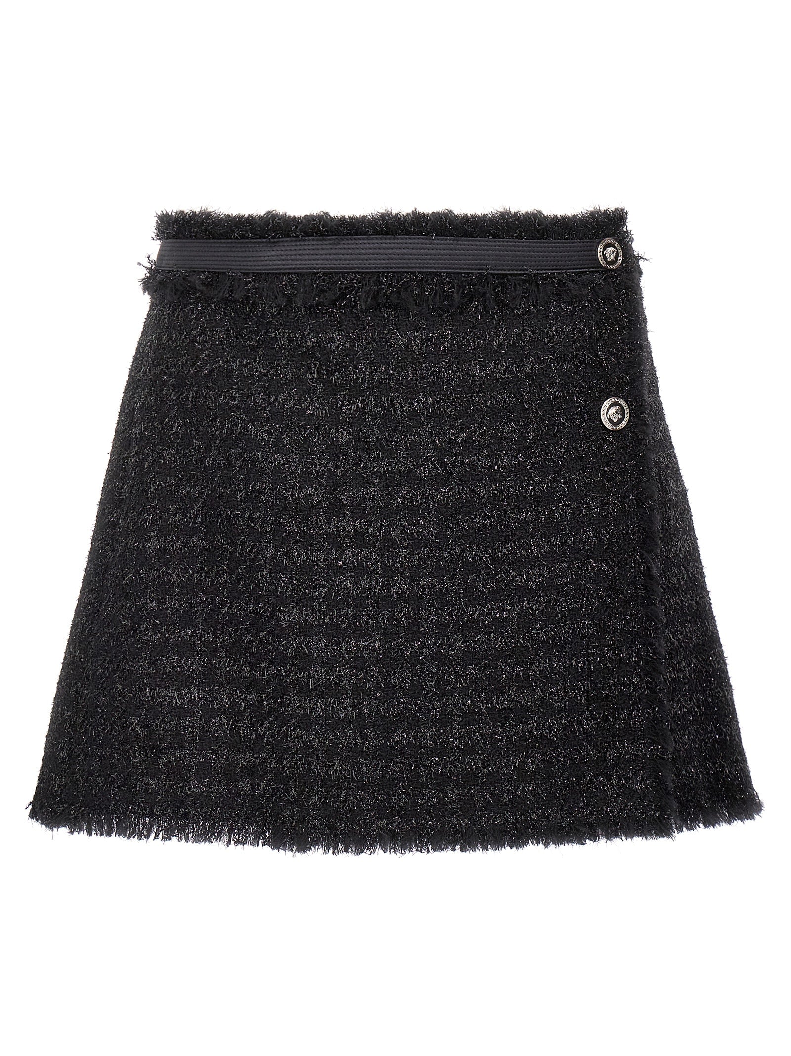 Virgin Wool Blend Skirt — Black