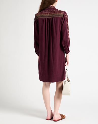Woman Midi dress Burgundy Size 10 Cotton