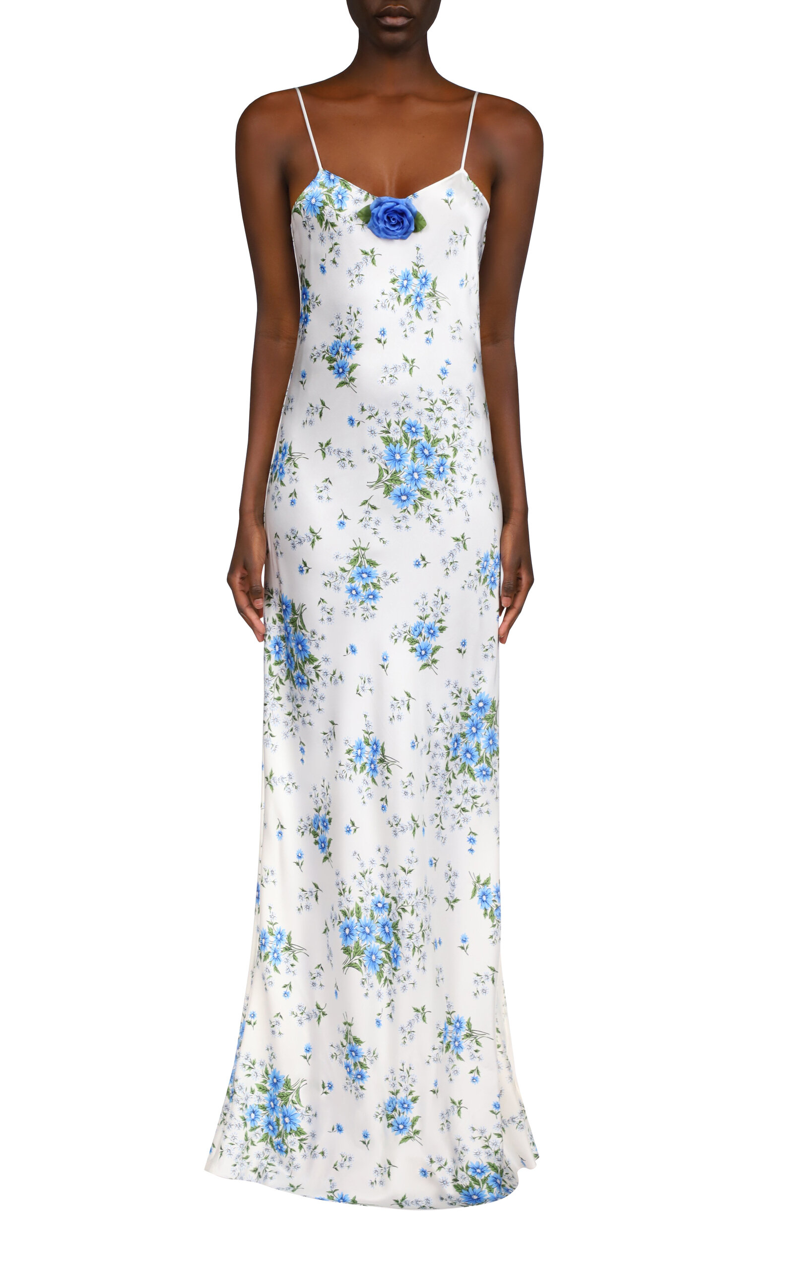 Floral Silk Slip Gown