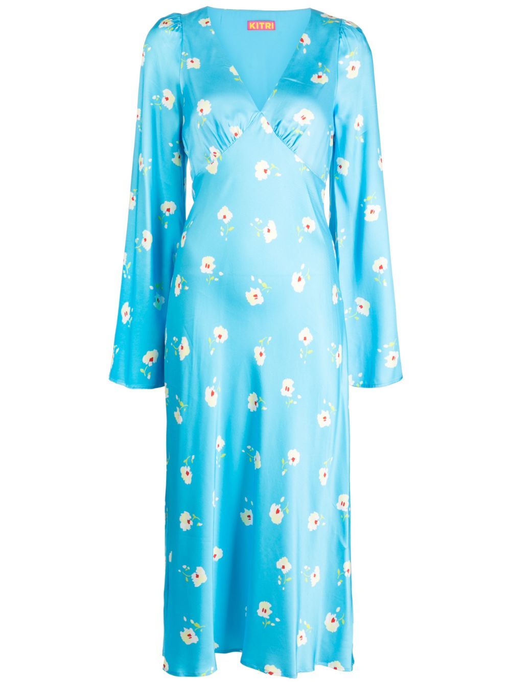 Libby floral-print midi dress - Blue
