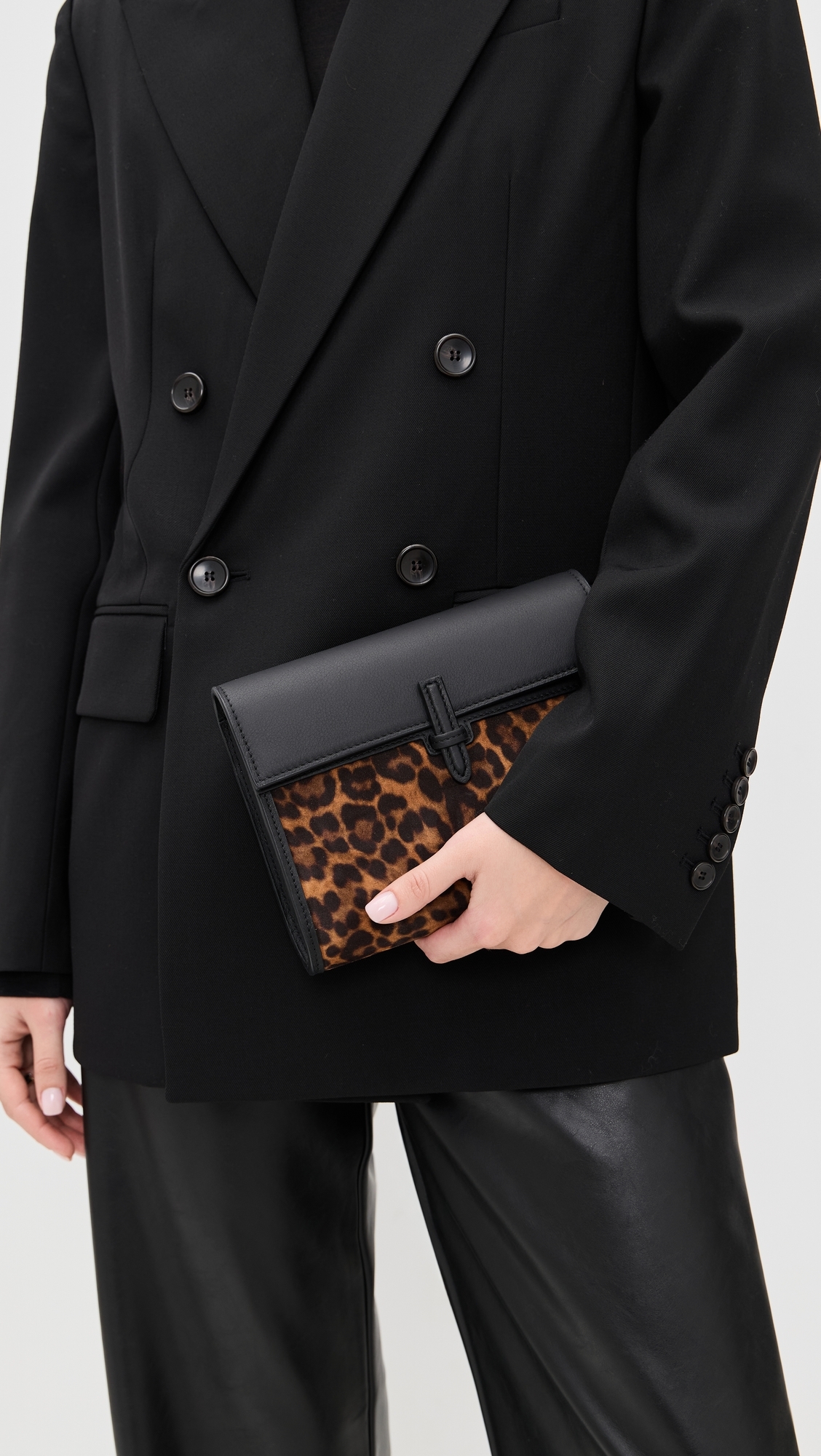 Small Soft Clutch Leopard/Black One Size