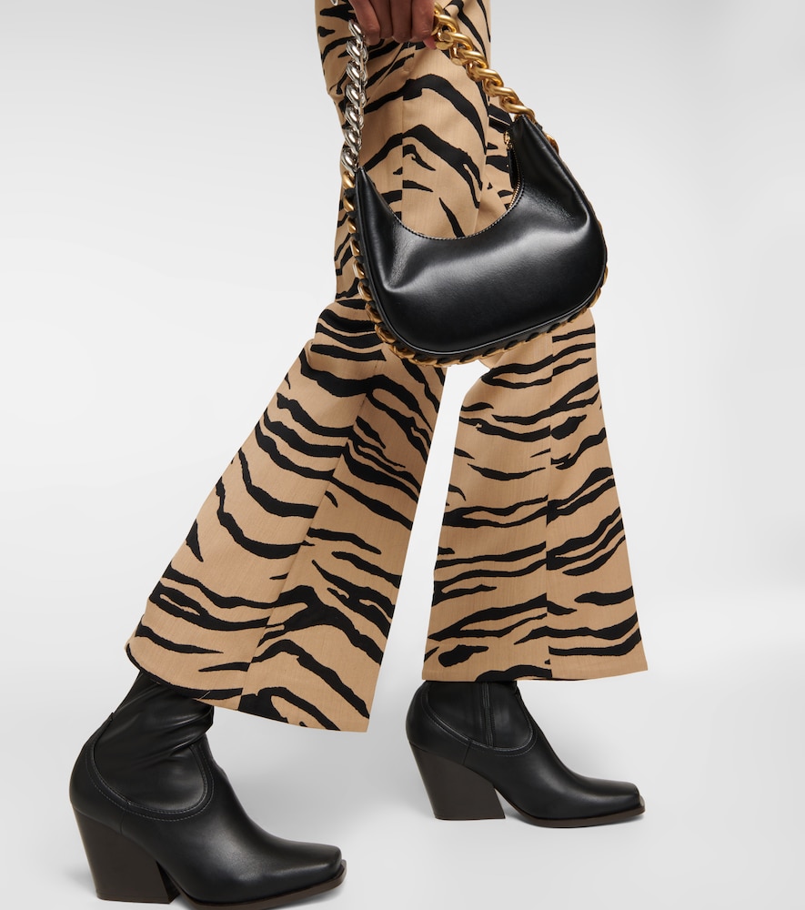 Stella McCartney Tiger-print wool-blend flared pants
