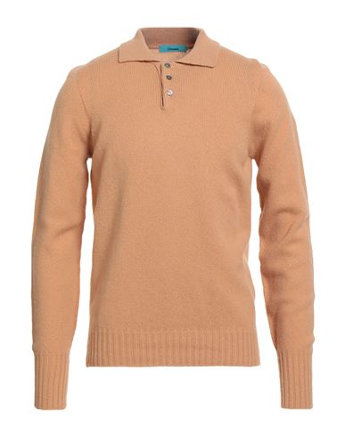 Man Sweater Camel Size 40 Lambswool