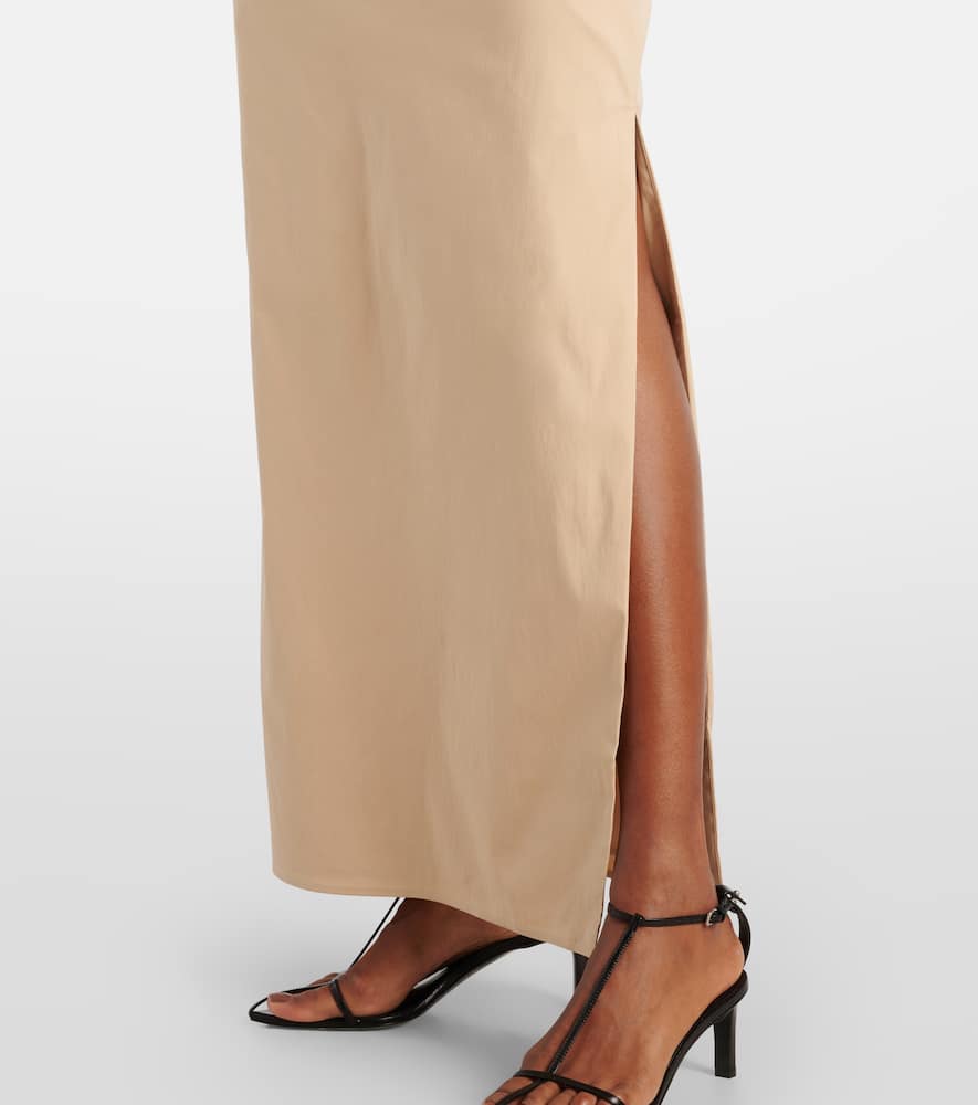 Dahlia off-shoulder cotton-blend gown