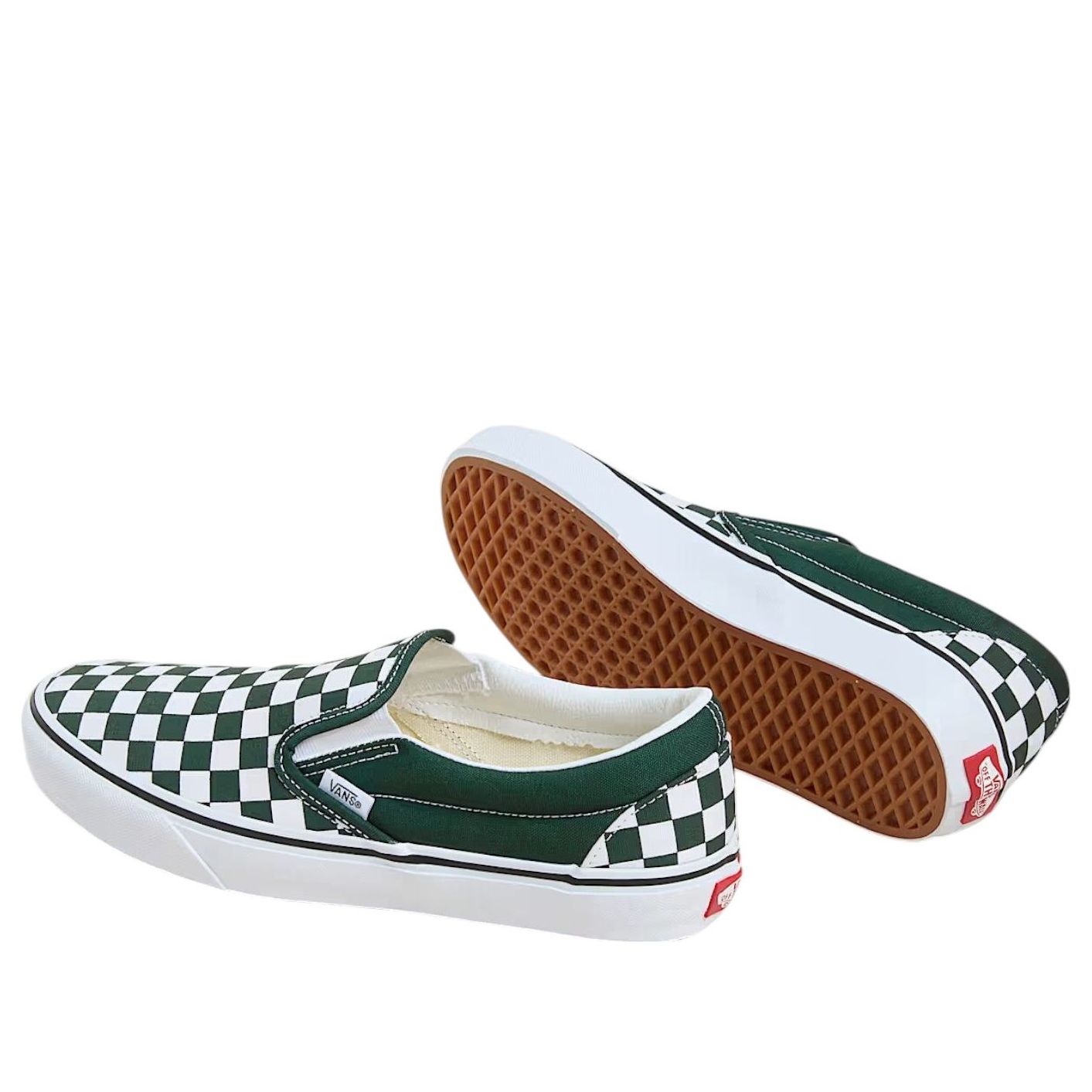 Classic Slip-On 'Checkerboard Scarab Green White'