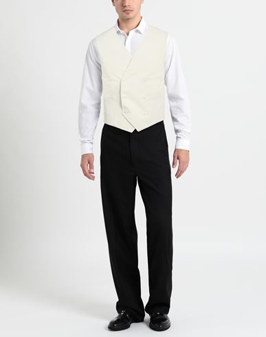 Man Tailored Vest Off white Size 38 Tencel, Linen