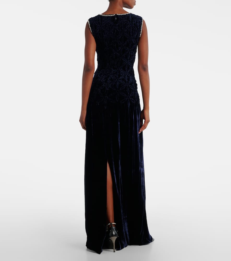 Embellished velvet gown