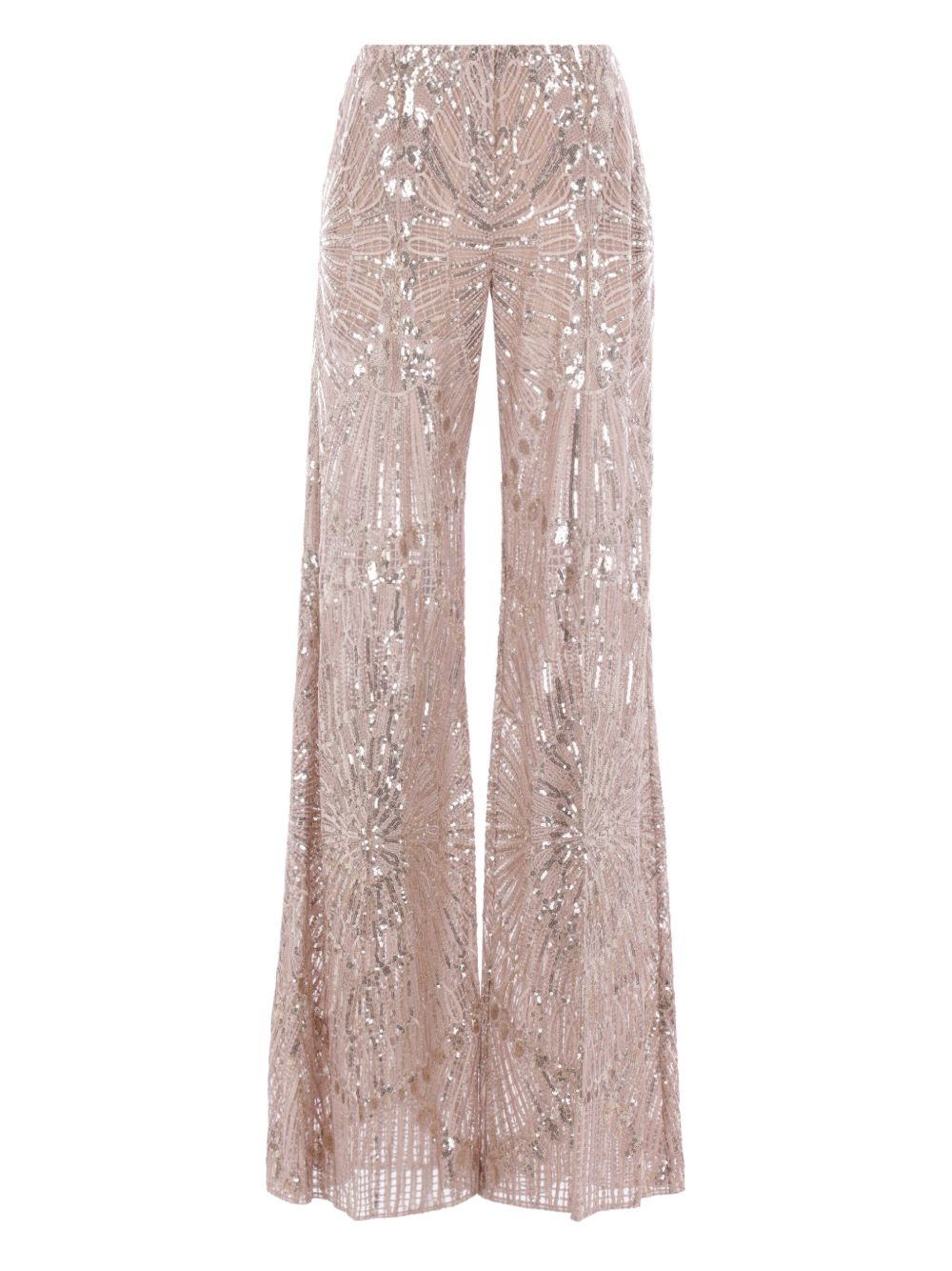 Elie Saab embroidered flared trousers - Neutrals