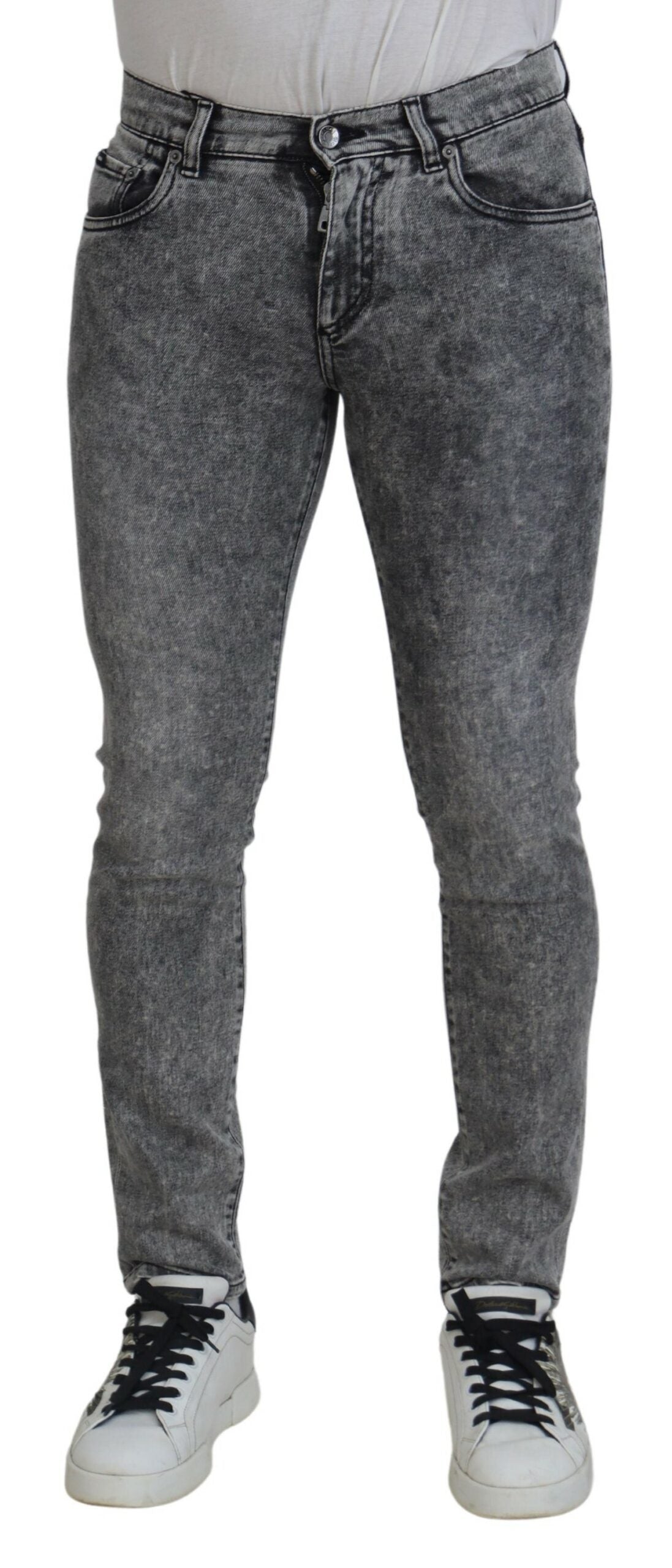 Washed Denim Jeans — Gray