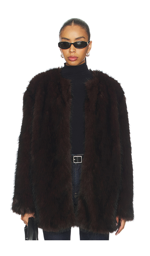 MADISON THE LABEL Marlowe Jacket in Chocolate. L. Also in XS