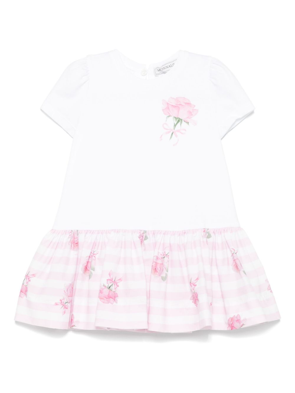 Panelled-design dress - White