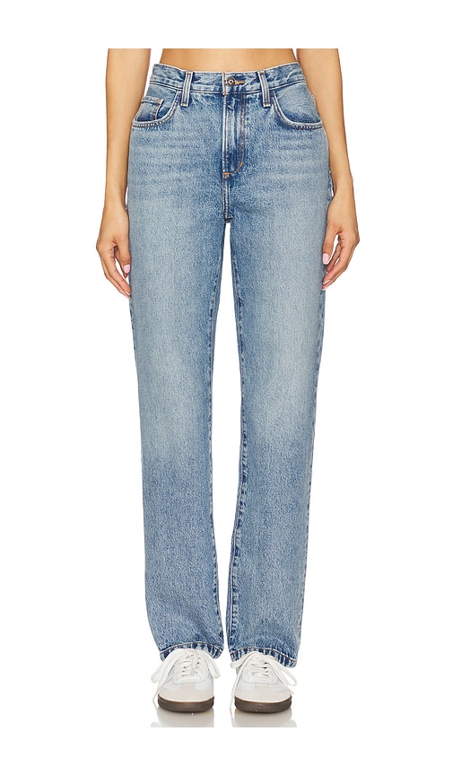 Favorite Daughter The Mikaela Low Slung Long Slim Straight Jeans in Blue. -  30 also in 25, 26, 27, 28