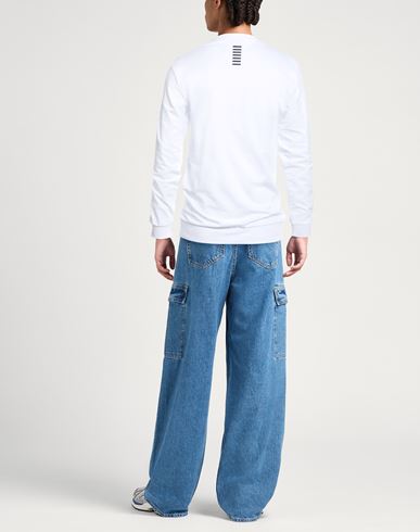Man Sweatshirt White Size L Cotton, Elastane