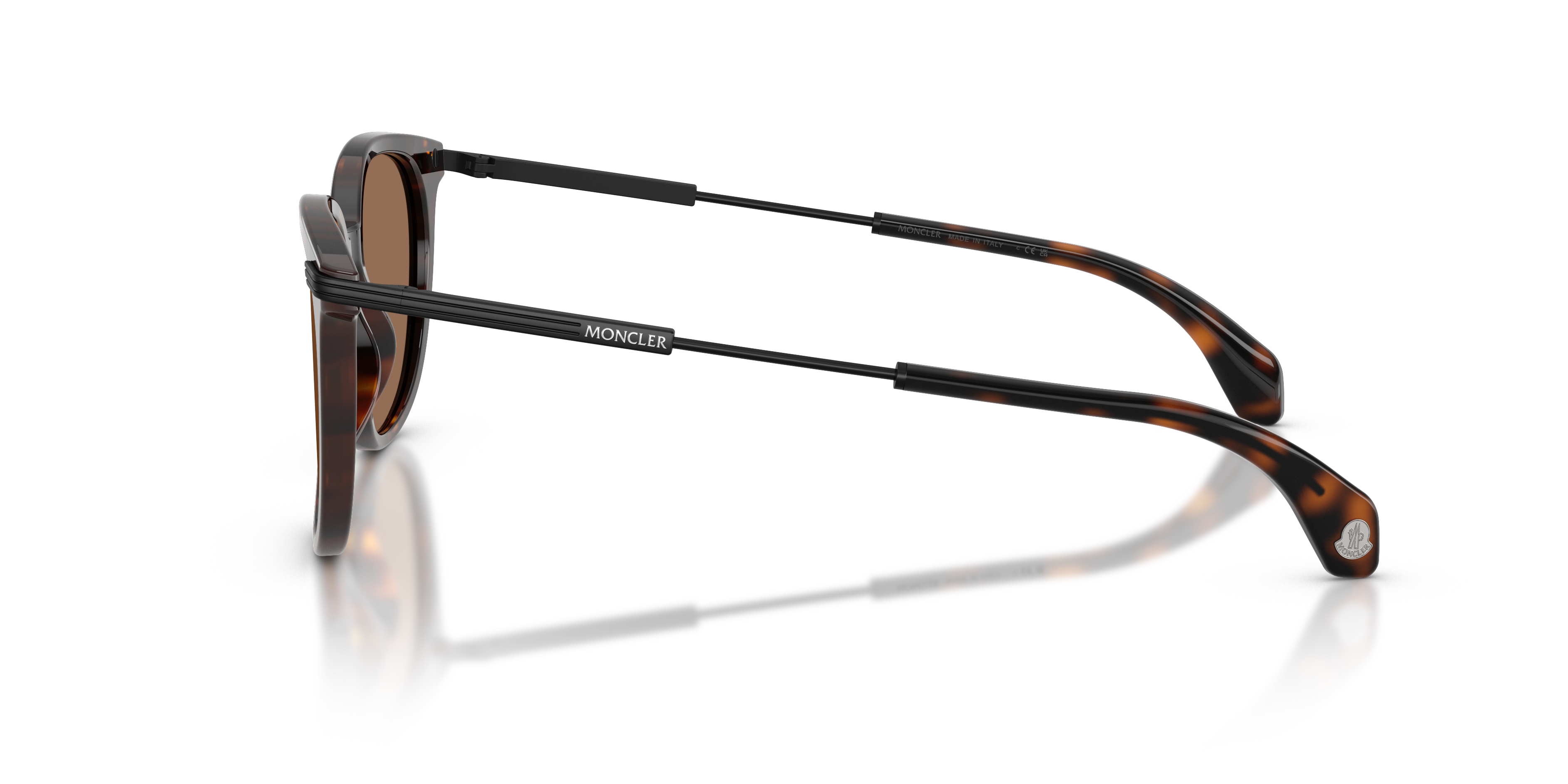 Moncler Unisex Moncler ME6013 KORRA 300273 Gafas de sol Acetato Tortuga Marrón Redonda Norma