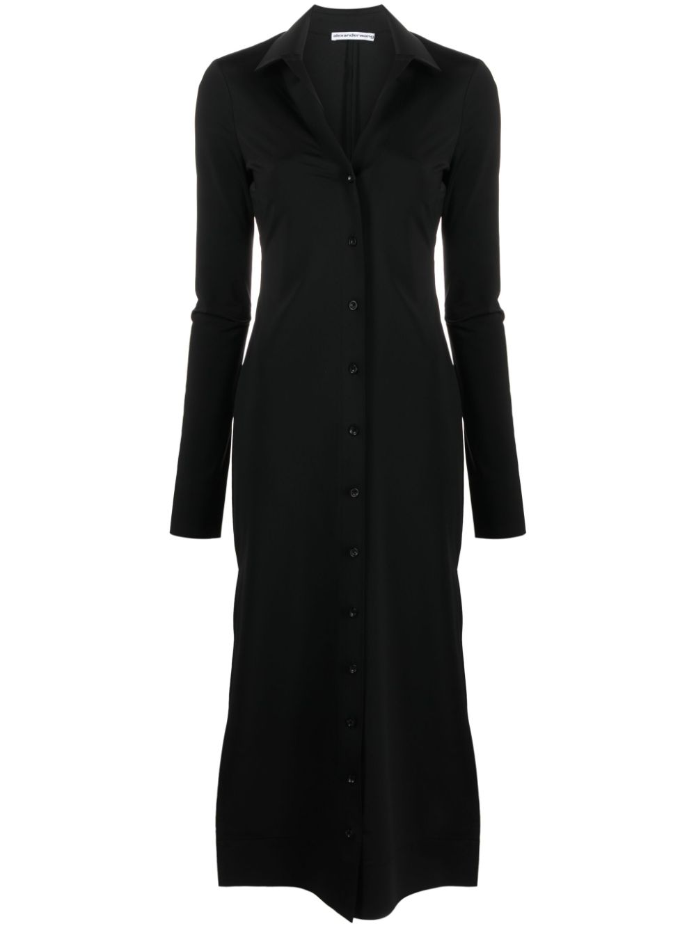 Embossed-logo midi shirtdress - Black