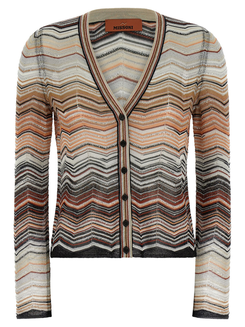 Missoni - v neck chevron knit cardigan long sleeve