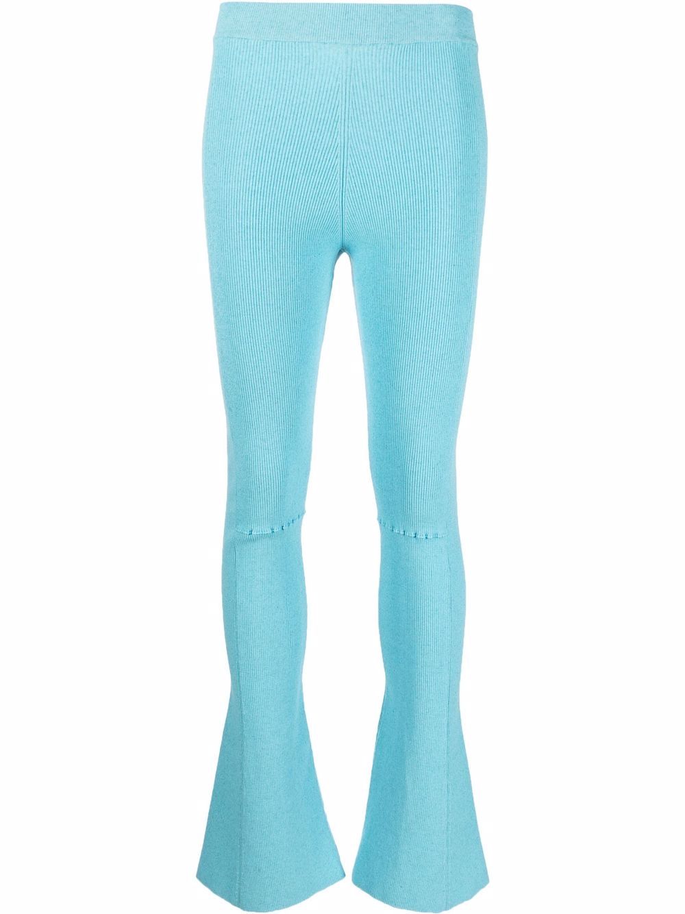 Flared knitted trousers - Blue