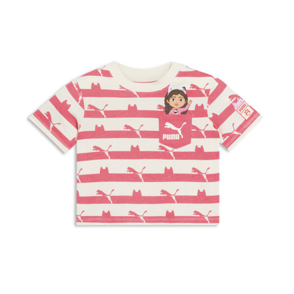 PUMA x GABBY'S DOLLHOUSE Toddlers' Stripe T-Shirt in Pink, 4T