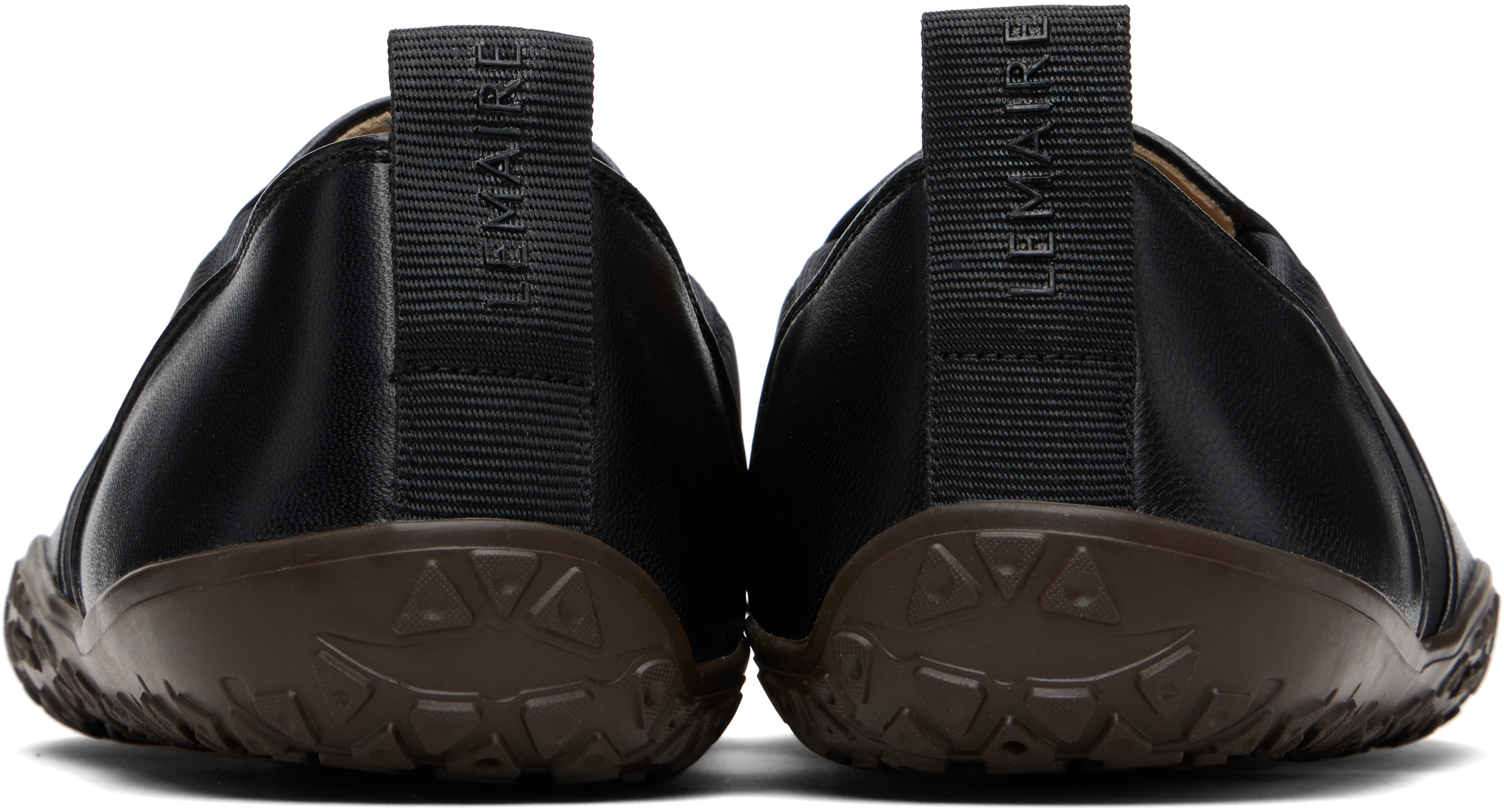 Black Vibram Glove Slip On Leather Sneakers