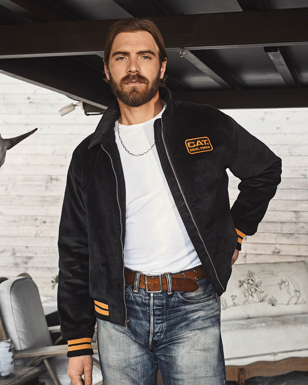 CORDUROY BOMBER JACKET CAT WWR DESIGNED BY AVERY RANCH