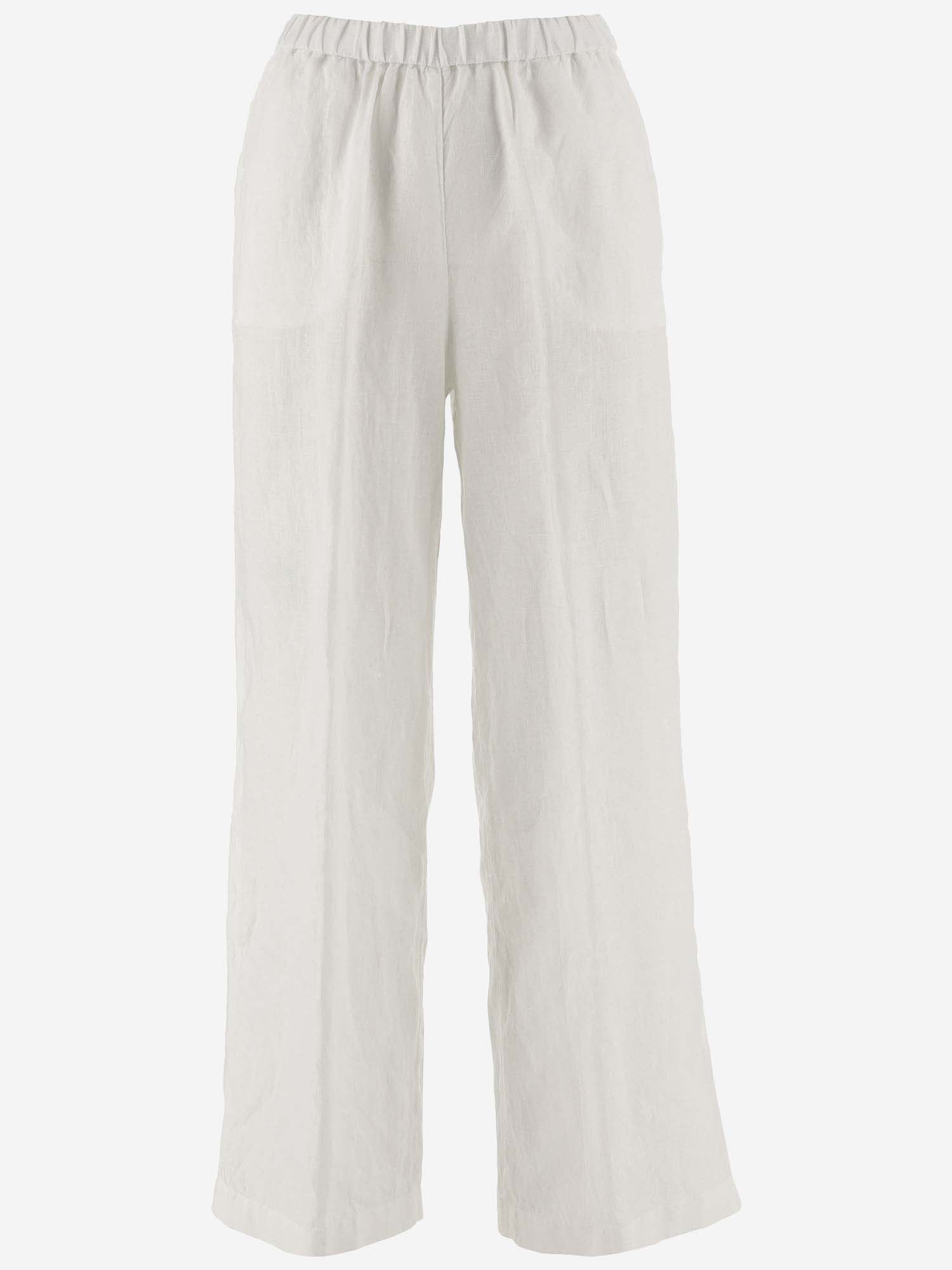 Elasticated straight-leg trousers