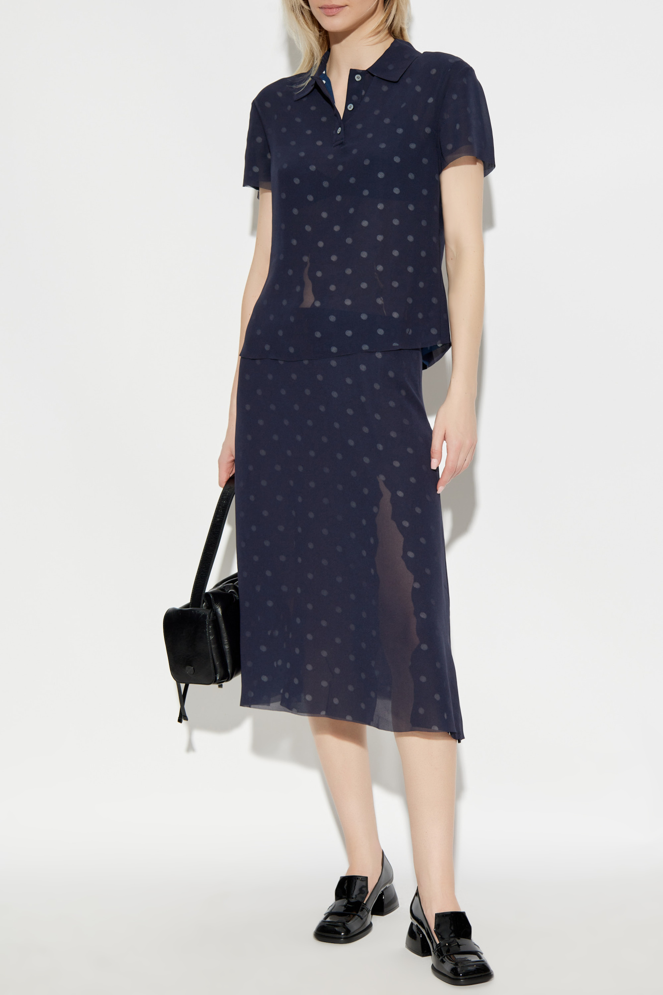 Acne Studios Polka Dot Patterned Shirt, Women's, Navy Blue