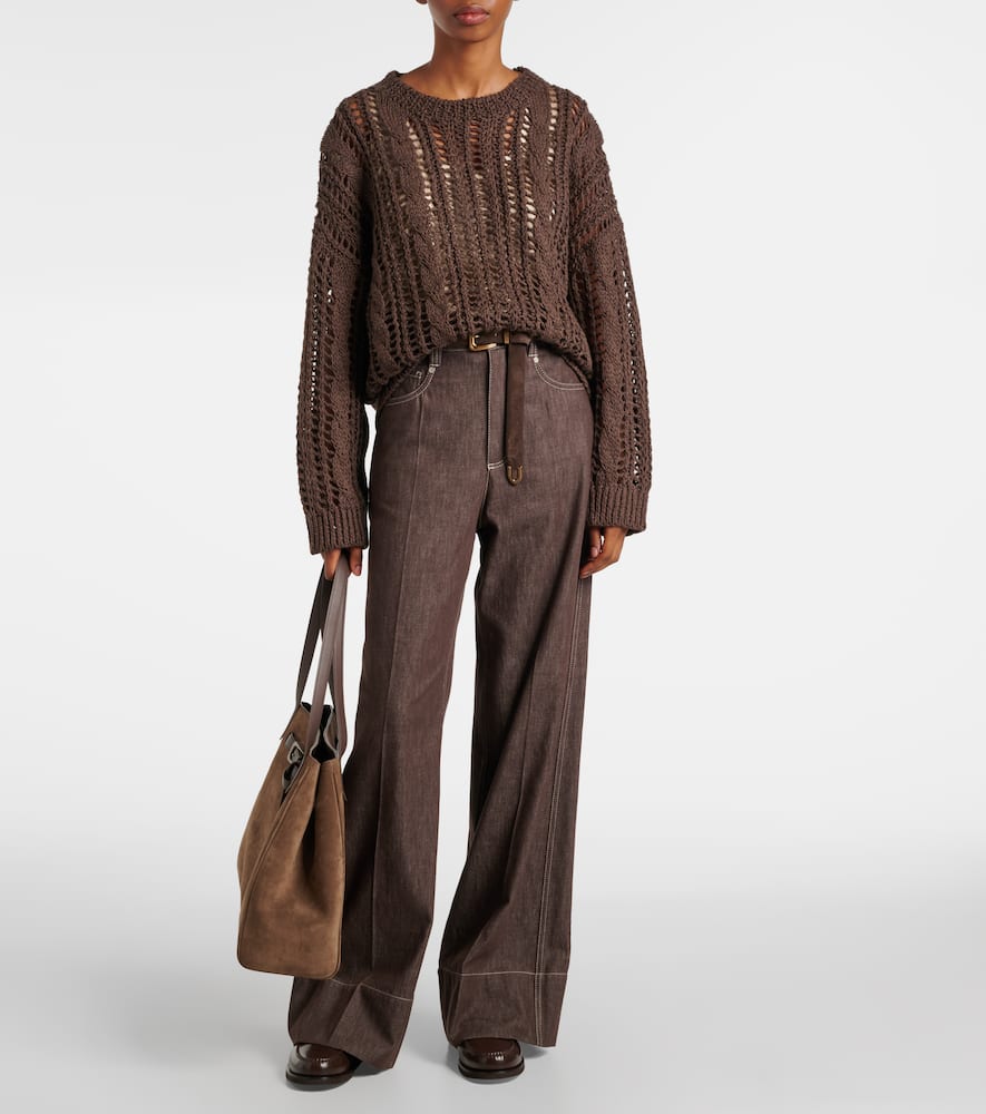 Mid-rise wide-leg jeans
